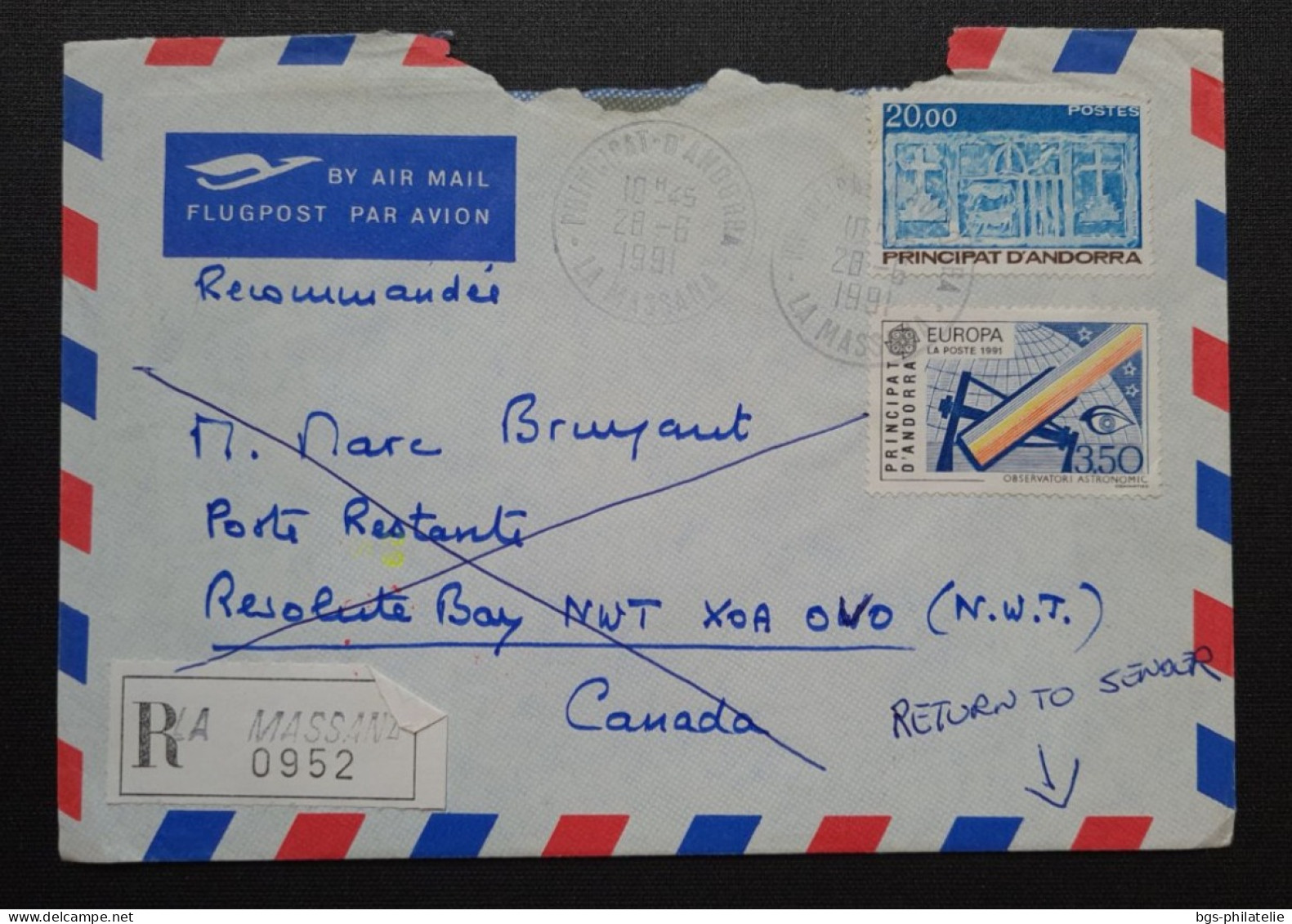 Andorre Français,  Timbres Numéros 403 Et 436 Sur Lettre Recommandée. - Cartas & Documentos