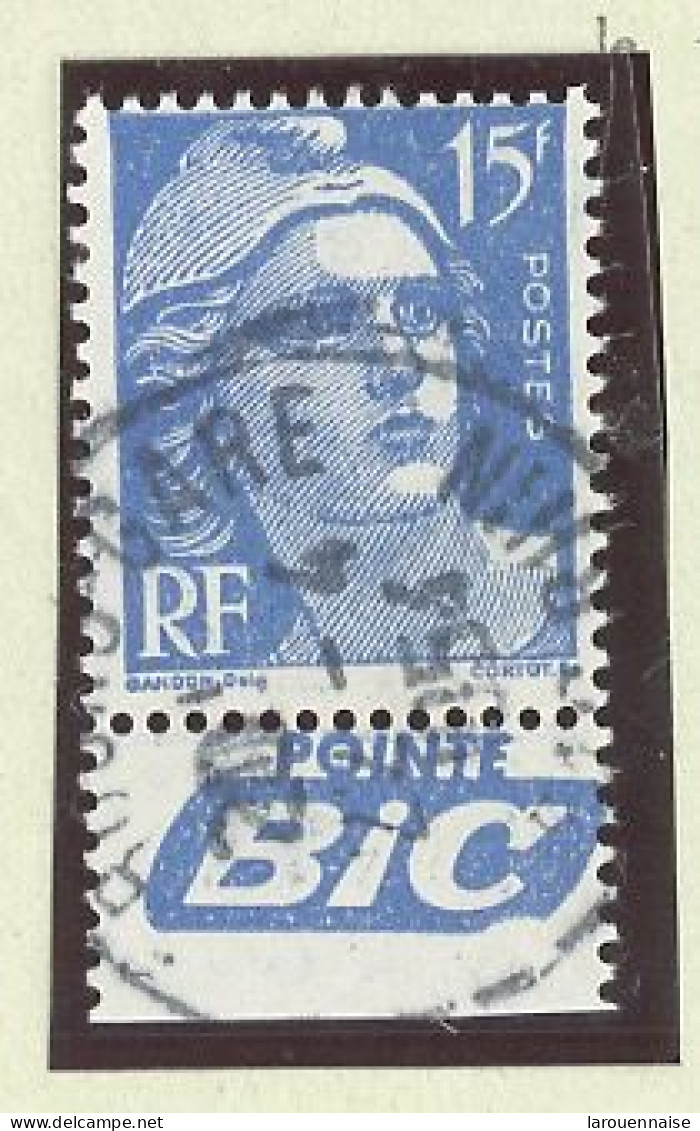 BANDE PUB -N°886 T I-TYPE GANDON  -15f BLEU -Obl PUB -BIC-(Maury 260) - Used Stamps