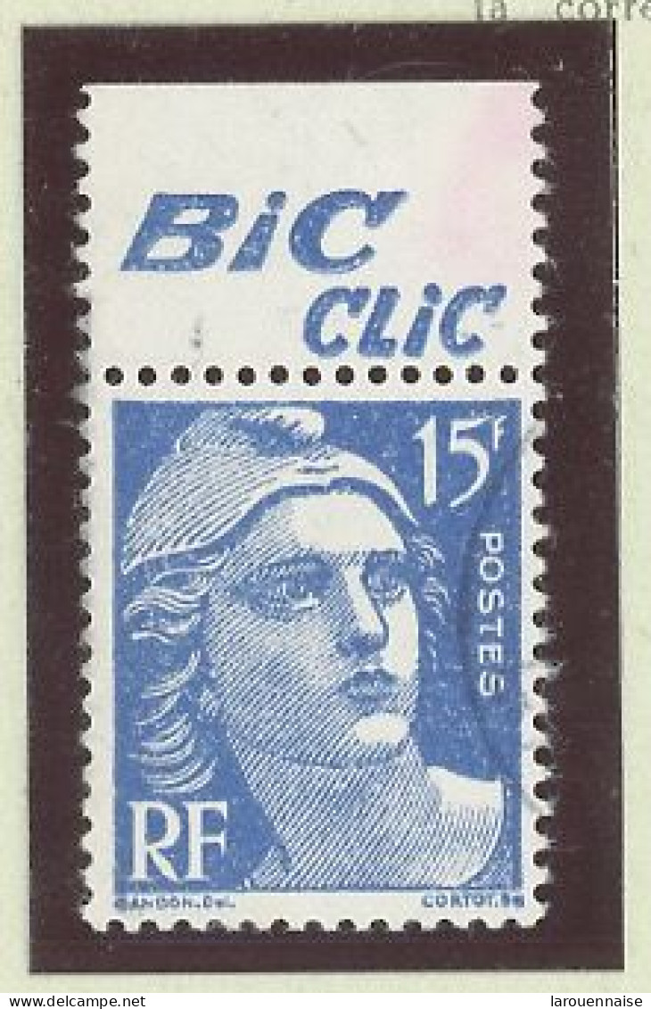 BANDE PUB -N°886 T I-TYPE GANDON  -15f BLEU -Obl PUB -BIC-(Maury 260) - Used Stamps