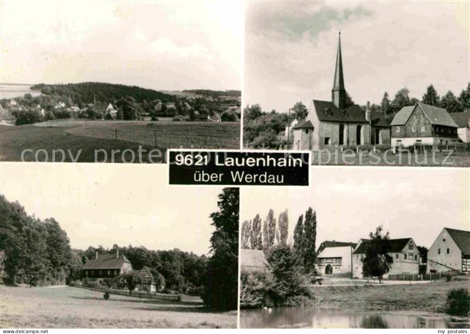 72729737 Lauenhain Werdau Panorama Ortsansicht Mit Kirche Lauenhain Werdau - Werdau