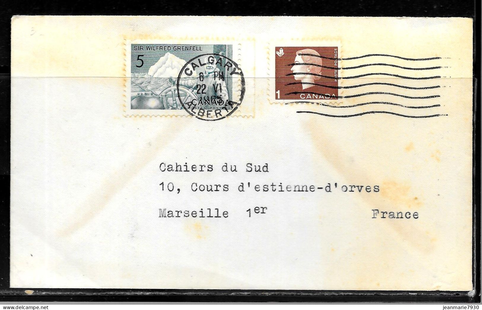 N490 - CANADA - LETTRE DE CALGARY DU 22/06/65 POUR LA FRANCE (MARSEILLE) - Briefe U. Dokumente