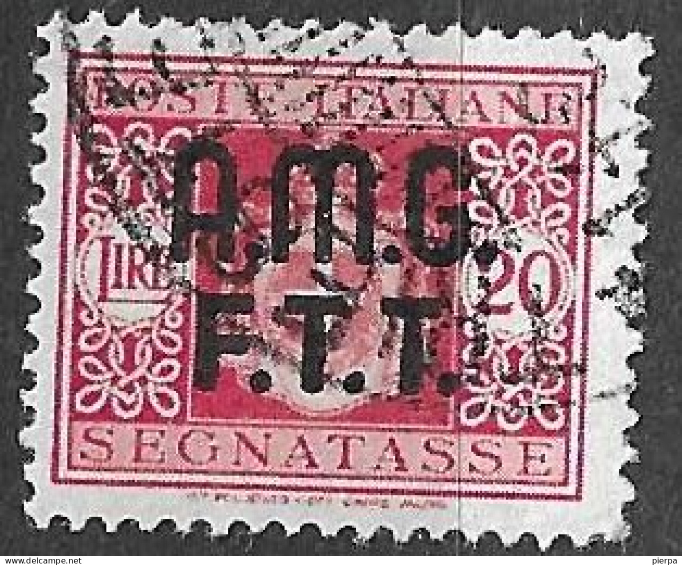 TRIESTE A - 1947 - SEGNATASSE LIRE 20 - USATO ( YVERT TX 4 - MICHEL PD 4 - SS ST 4) - Segnatasse