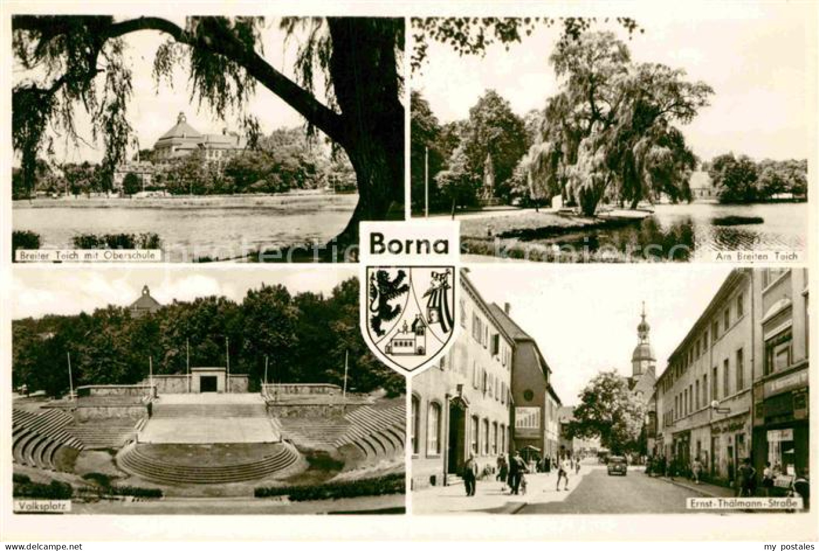 72729427 Borna Leipzig Breiter Teich Oberschule Ernst Thaelmann Strasse Volkspla - Borna