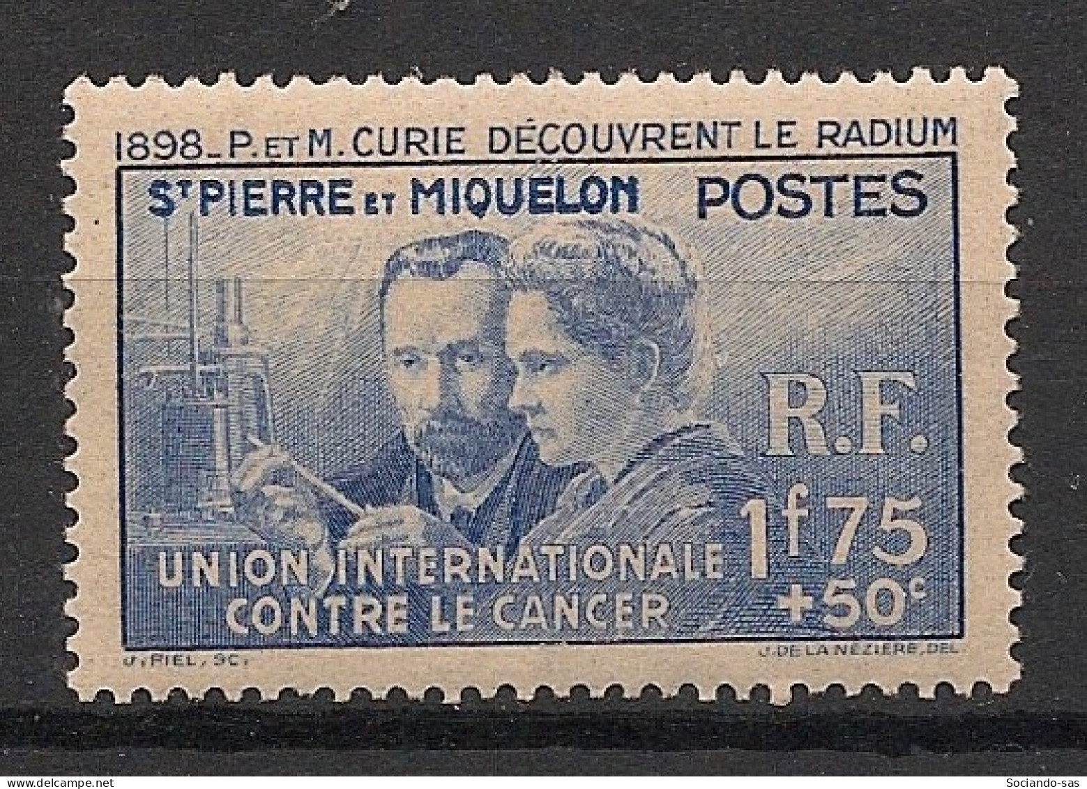 SPM - 1938 - N°YT. 166 - Marie Curie - Neuf* / MH VF - Neufs