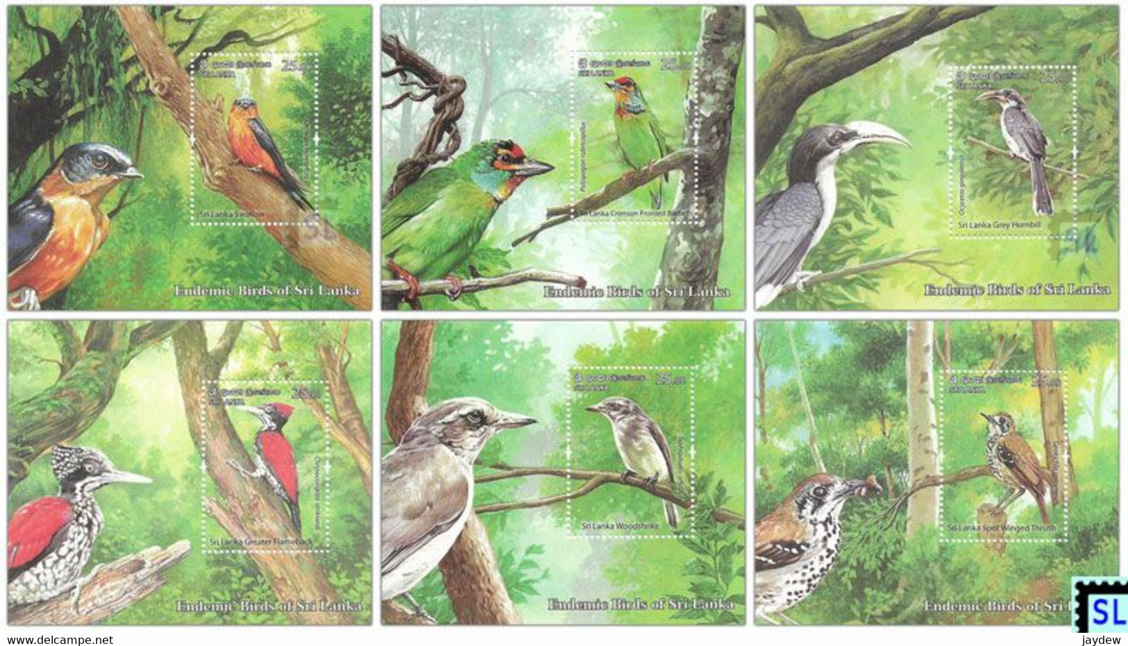 Sri Lanka Stamps 2021, Endemic Birds, Bird, MSs - Sri Lanka (Ceylon) (1948-...)