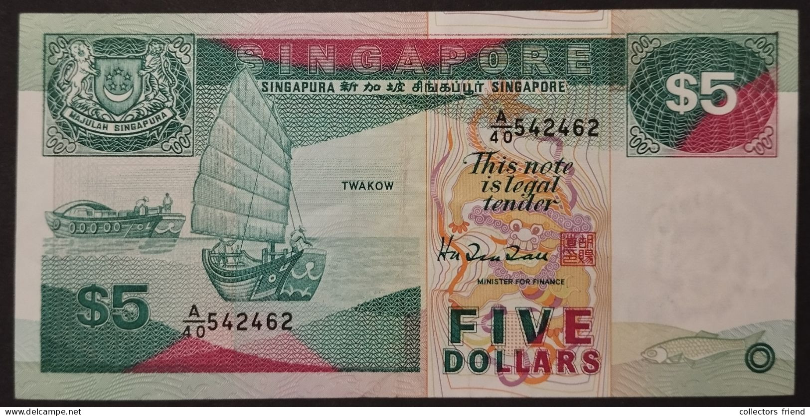 SINGAPORE 5 DOLLAR Year 1989 XF - Singapore