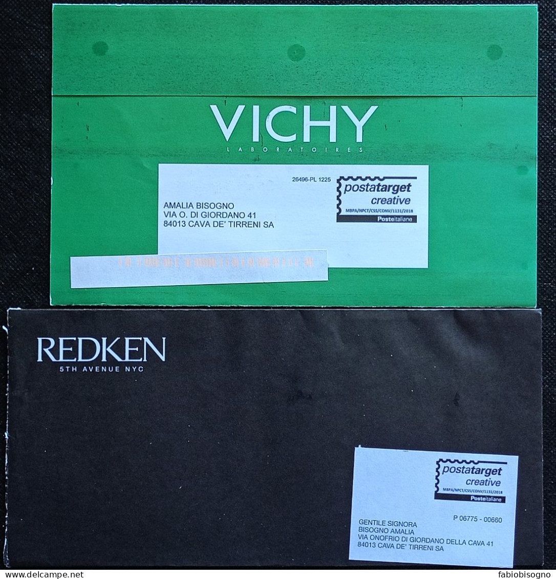 POSTATARGET Creative - 2 Buste VICHY REDKEN - 2021-...: Marcofilia