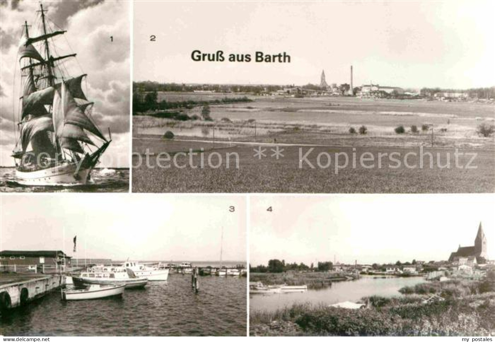 72728603 Barth Segelschulschiff Wilhelm Pieck Panorama Blick Zur Stadt Segelboot - Barth