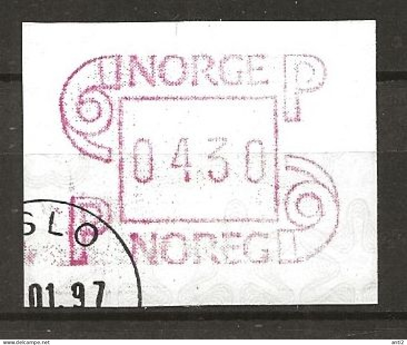 Norway 1997 ATM - Machine Label  NOK 4.30 - Vendel Machine Stamp Mi 3   - Cancelledn January 97 - Automatenmarken [ATM]