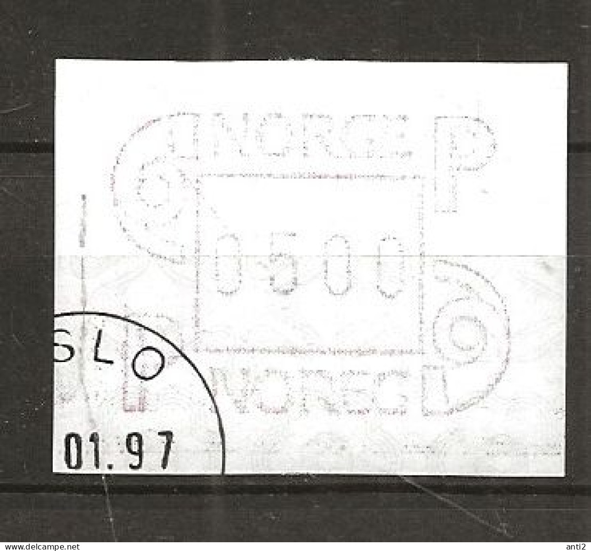 Norway 1997 ATM - Machine Label  NOK 5.00 - Vendel Machine Stamp Mi 3   - Cancelledn January 97 - Automatenmarken [ATM]