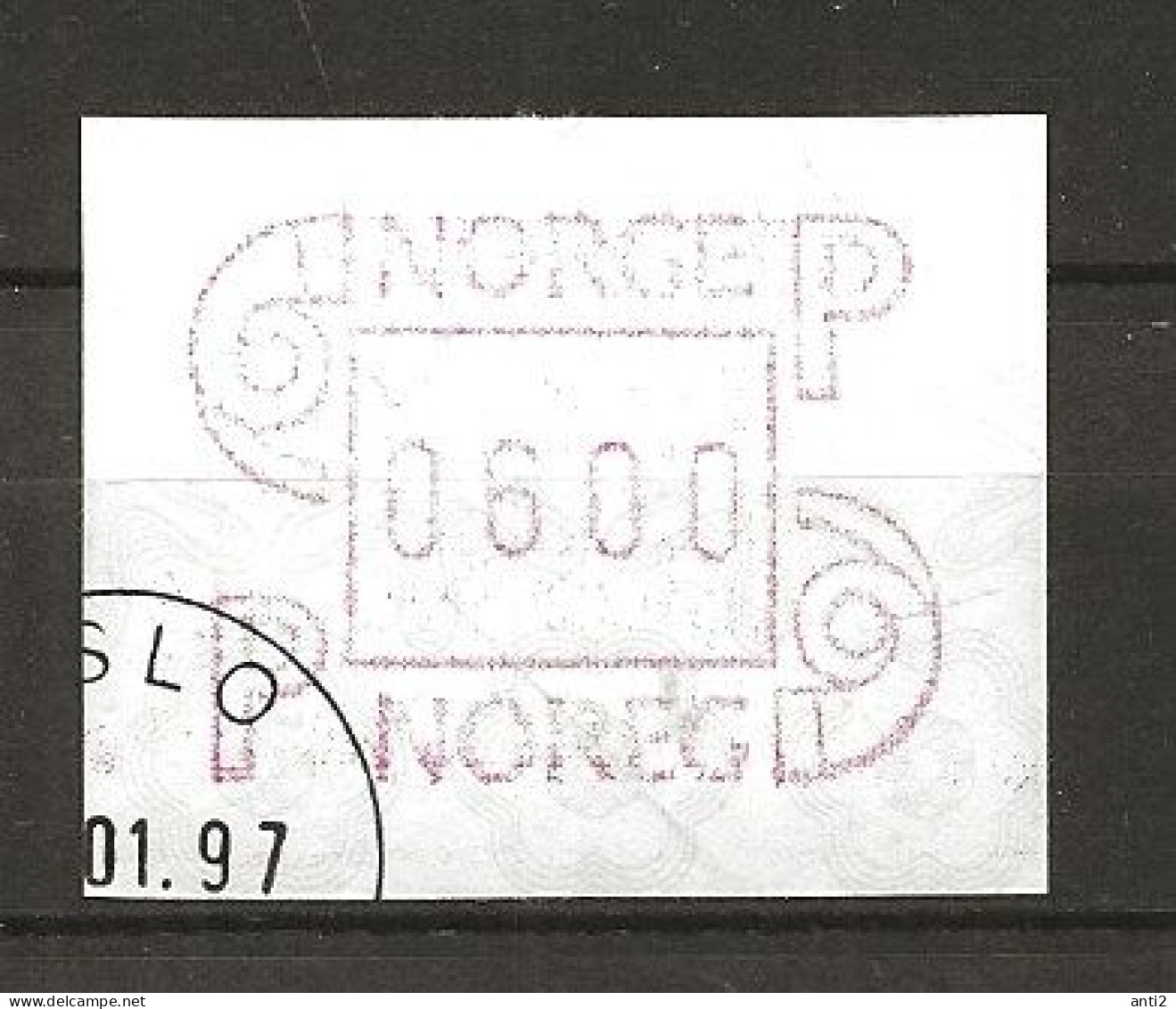 Norway 1997 ATM - Machine Label  NOK 6.00 - Vendel Machine Stamp Mi 3   - Cancelledn January 97 - Machine Labels [ATM]