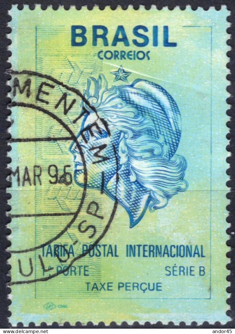 BRASIL CORREIOS TARIFA POSTAL INTERNACIONAL TAXE PERCUE USATO CON OTTIMA CENTRATURA - Used Stamps