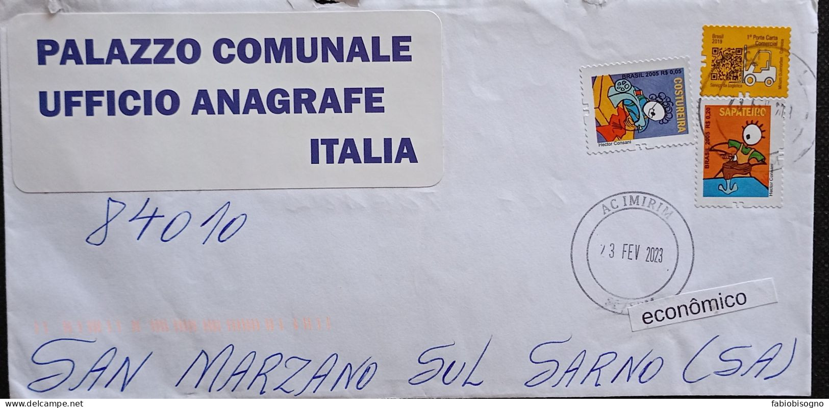 Acimirim 23.2.2023 - ECONOMICO Letter To Italy - Storia Postale