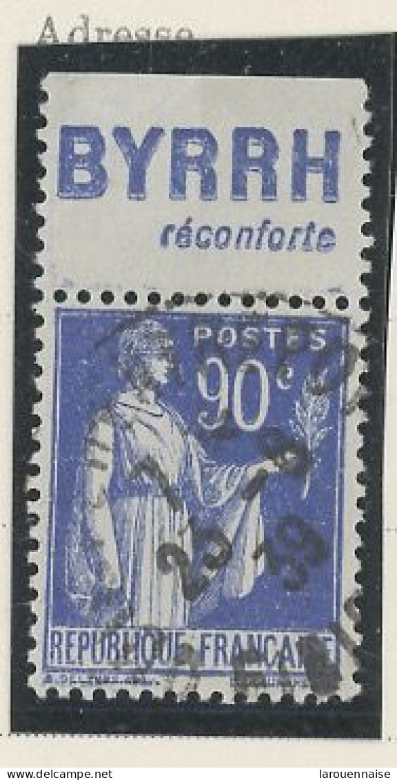 BANDE PUB -N°370 -TYPE PAIX -90 C BLEU   - Obl - PUB BYRRH /RECONFORTE-  (MAURY 250 ) - Used Stamps