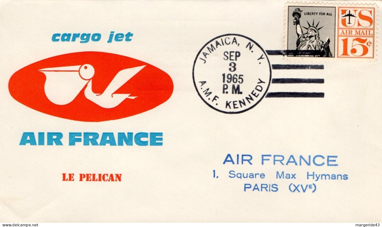 USA ETATS UNIS VOL CARGO JET AIR FRANCE N1965 - Event Covers