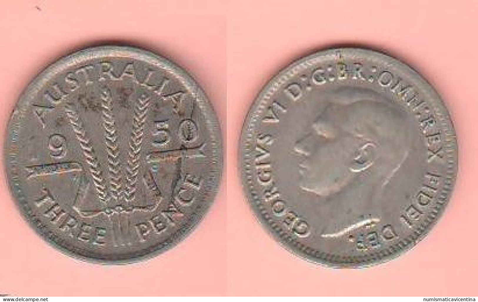 Australia 3 Pence 1950 Australie Georgius VI Silver  K 44 - Threepence