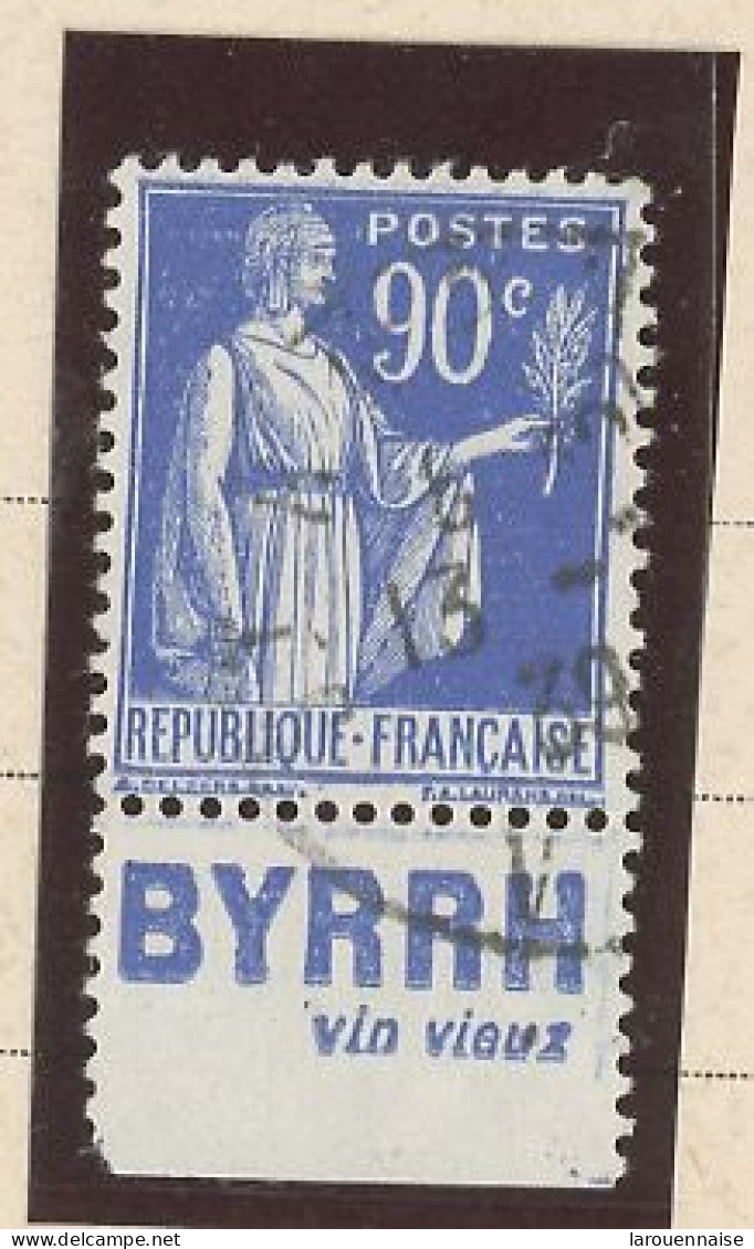 BANDE PUB -N°370 -TYPE PAIX -90 C BLEU   - Obl - PUB BYRRH / VIN VIEUX  (MAURY 250 ) - Usati