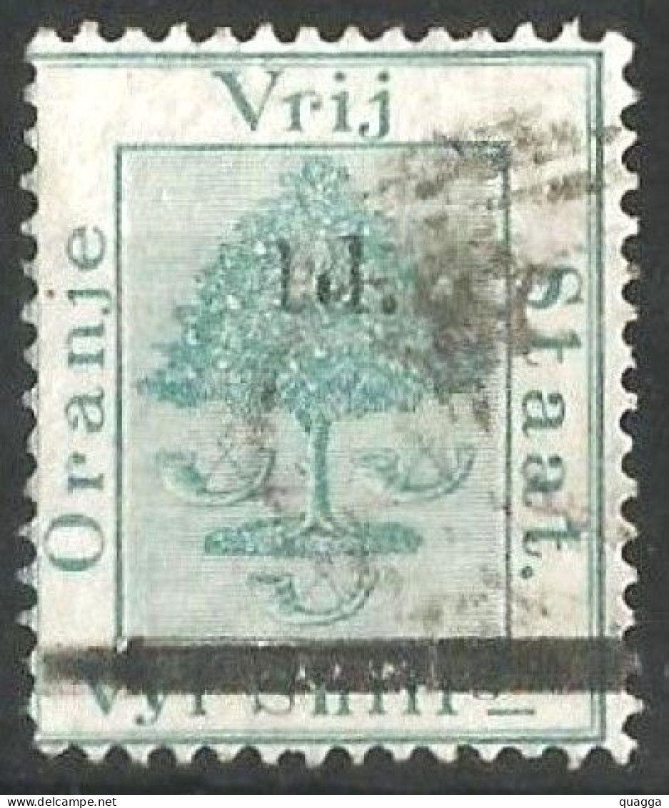 Orange Free State 1881. 1d On 5sh Green (a). SACC 14, SG 21. - Orange Free State (1868-1909)