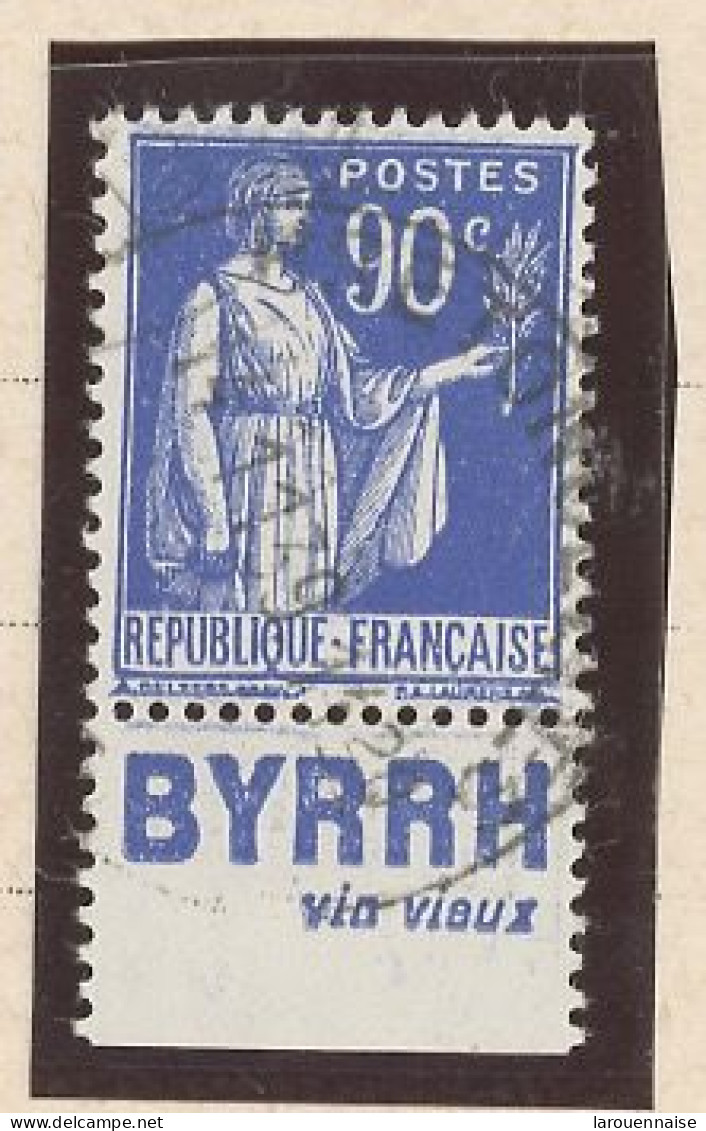 BANDE PUB -N°370 -TYPE PAIX -90 C BLEU   - Obl - PUB BYRRH / VIN VIEUX  (MAURY 250 ) - Gebruikt