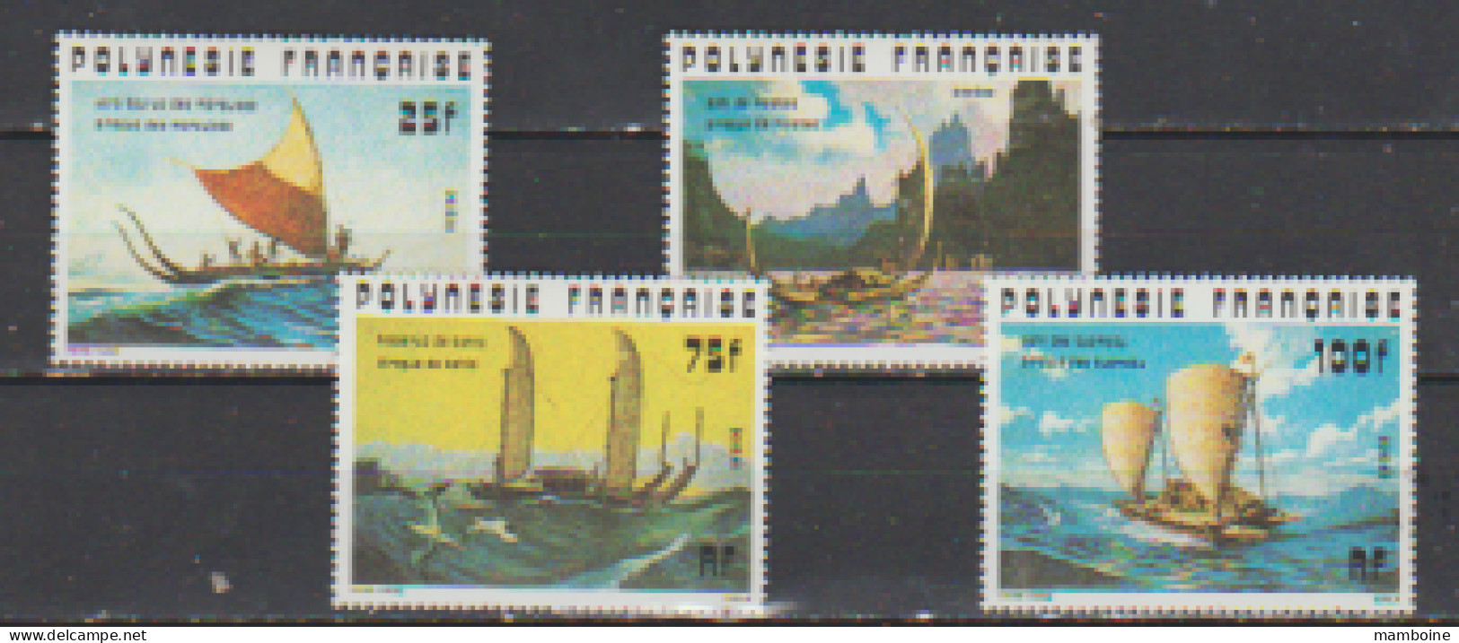 Polynesie  1976  N° 111 / 14  Neuf X X . Pirogues  Série Compléte - Unused Stamps