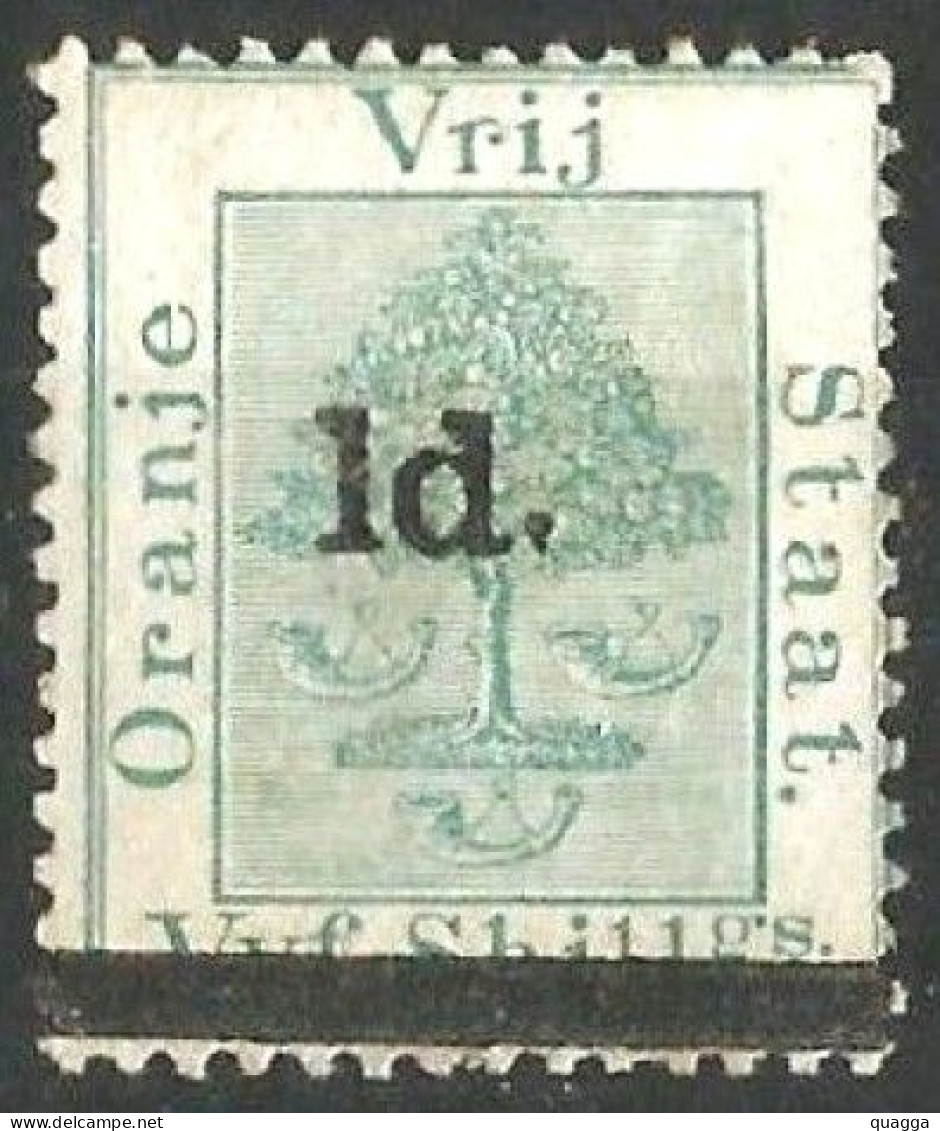 Orange Free State 1881. 1d On 5sh Green (f). SACC 19*, SG 26*. - Orange Free State (1868-1909)