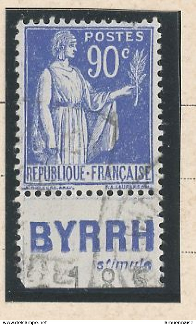 BANDE PUB -N°370 -TYPE PAIX -90 C BLEU   - Obl - PUB BYRRH / STIMULE (MAURY 250 ) - Gebraucht