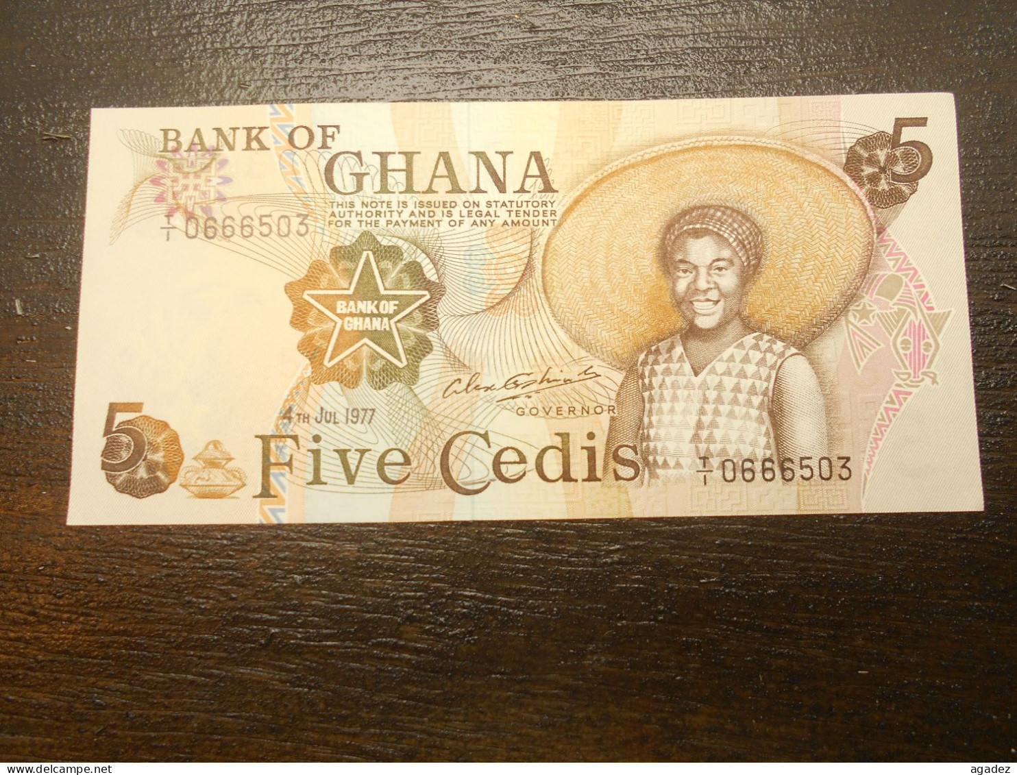 Ancien Billet De Banque Neuf Guana  1977 5 Cedis - Ghana