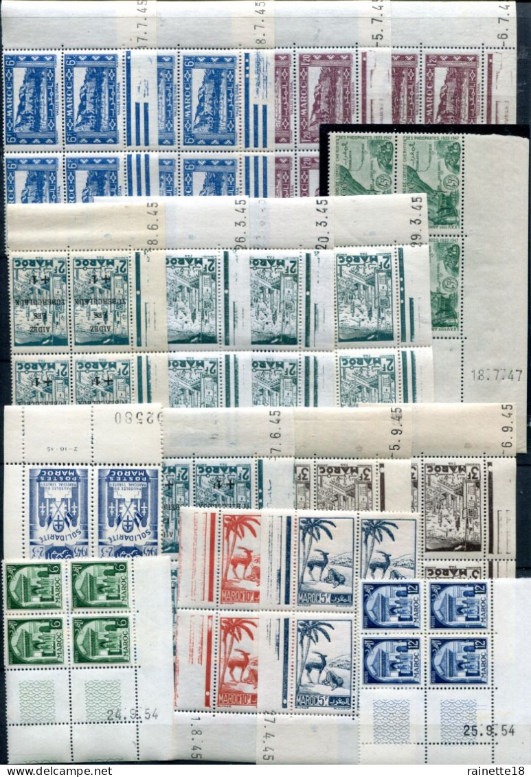 Maroc        43 Coins Datés * *tous  Différents , Sur 4 Pages - Unused Stamps