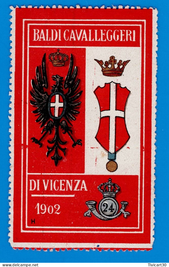 ERINNOFILI - VIGNETTE MILITARIA ITALIE- 24 BALDI CAVALLEGGERI DI VICENZA 1902 - Oorlogspropaganda