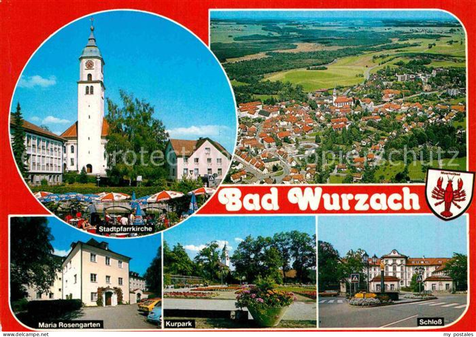 72724892 Bad Wurzach Pfarrkirche Fliegeraufnahme Schloss Kurpark Maria-Rosengart - Bad Wurzach