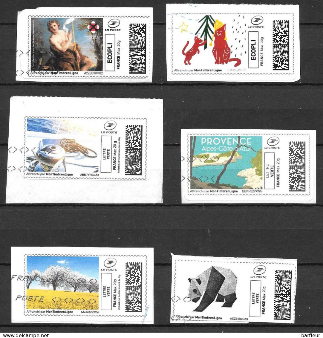 Mon Timbre En Ligne : 6 Vignettes Suivant Le Scan Proposé - Used Stamps