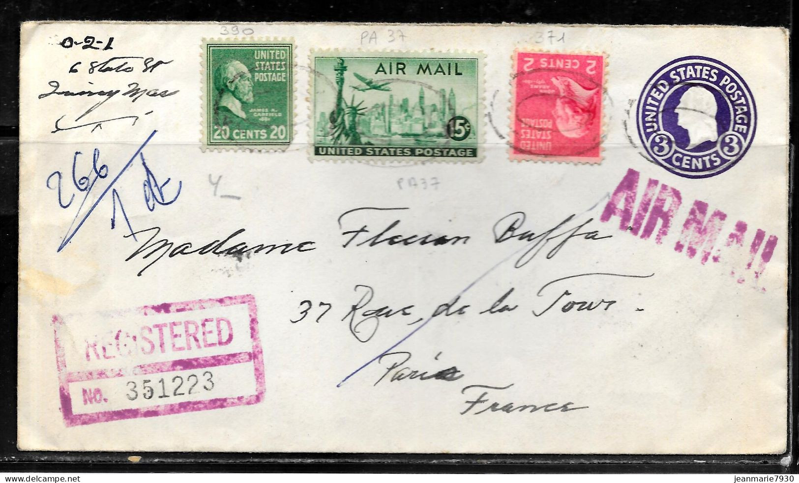 N454 - ETATS UNIS - LETTRE DE BOSTON DU 06/11/1951 POUR LA FRANCE - 1941-60
