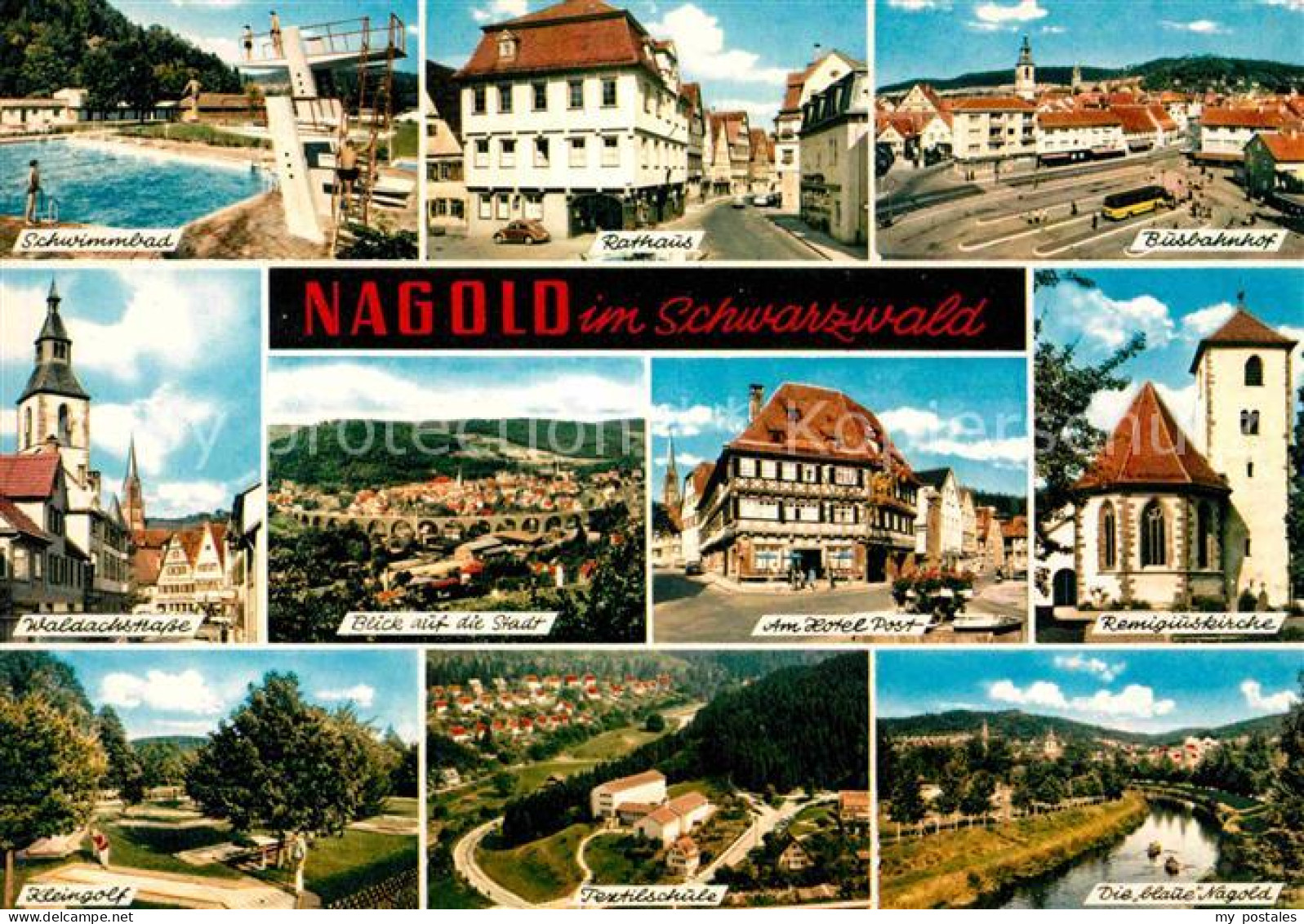 72724129 Nagold Schwimmbad Rathaus Busbahnhof Waldachstrasse Hotel Post Remigius - Nagold