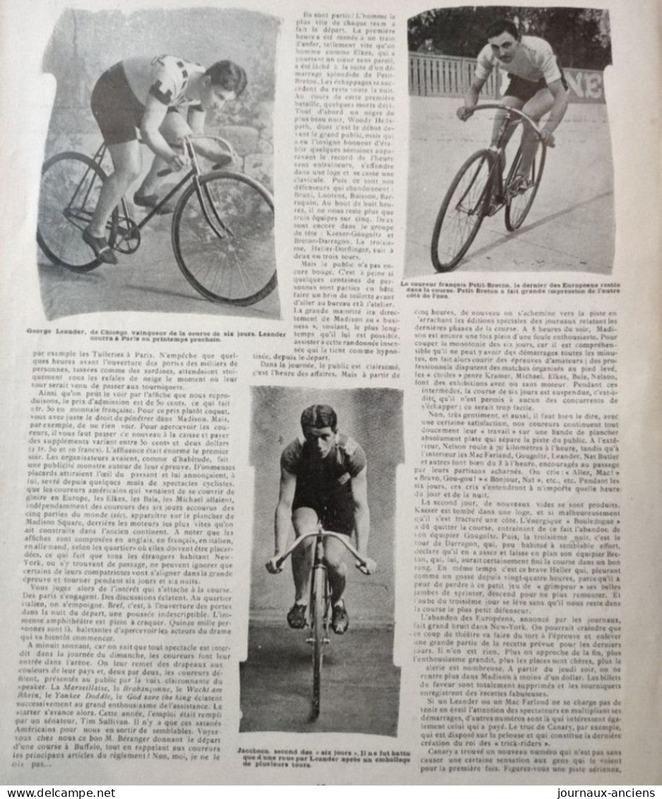 1903 CYCLISME - AUTOUR DES SIX JOURS DE NEW YORK - JOE NELSON - GEORGES LEANDER ETC... - LA VIE AU GRAND AIR - Magazines - Before 1900