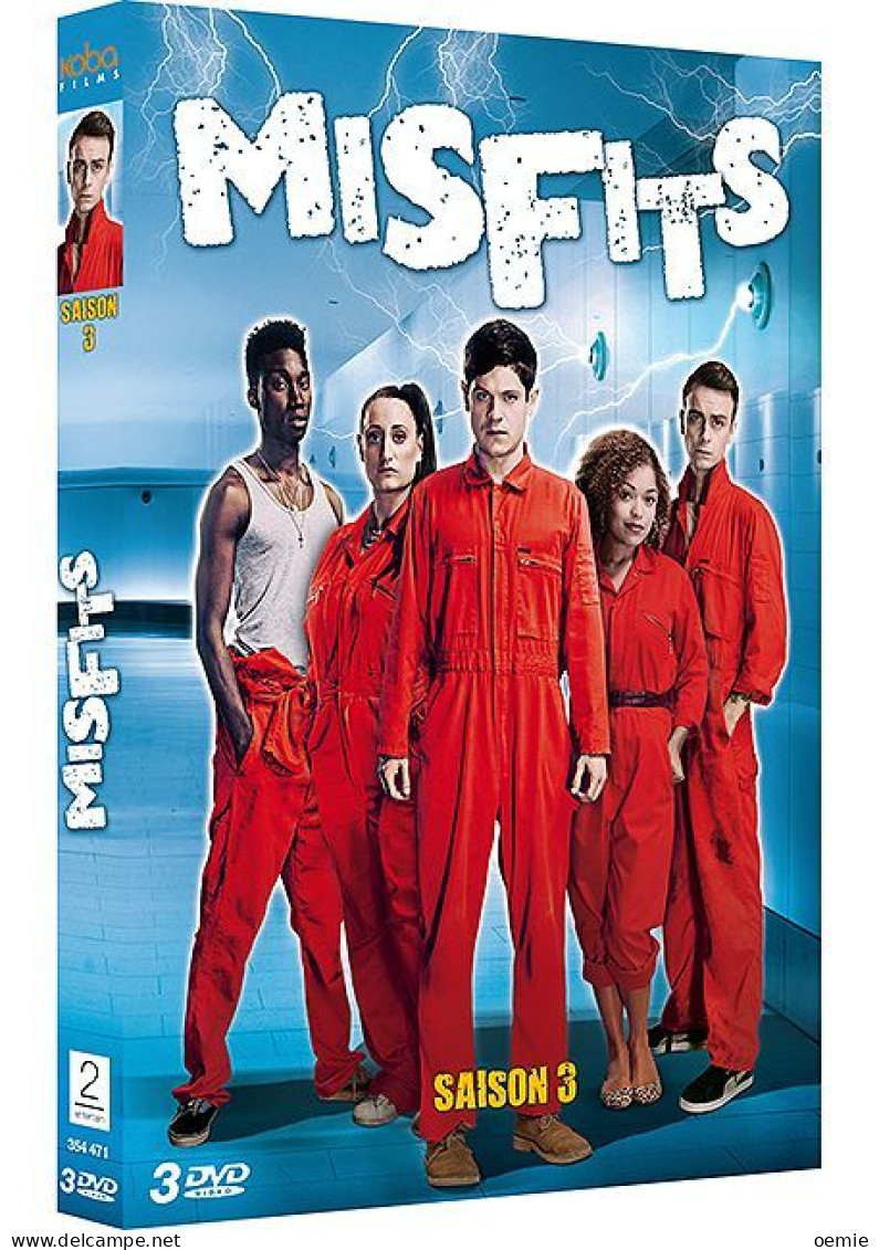 MISFITS  L 'INTEGRAL  DE LA  SAISON  3  ( 3 DVD  )  8   EPISODES   DE  50  Mm  ENVIRON - Policiers