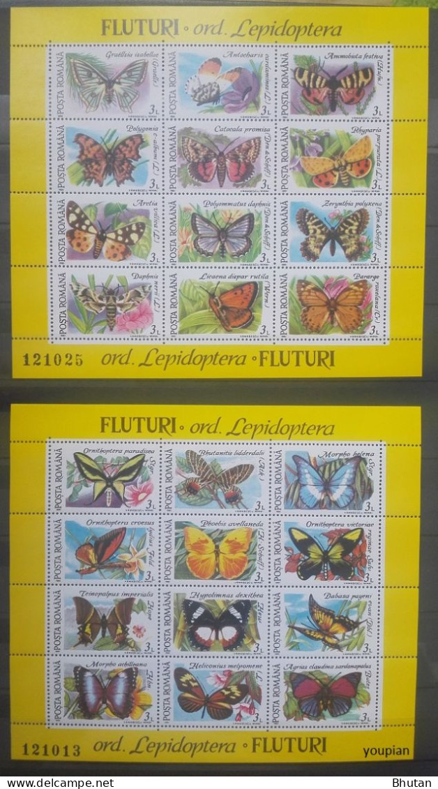 Romania 1991, Butterflies, Two MNH Sheetlets - Nuevos