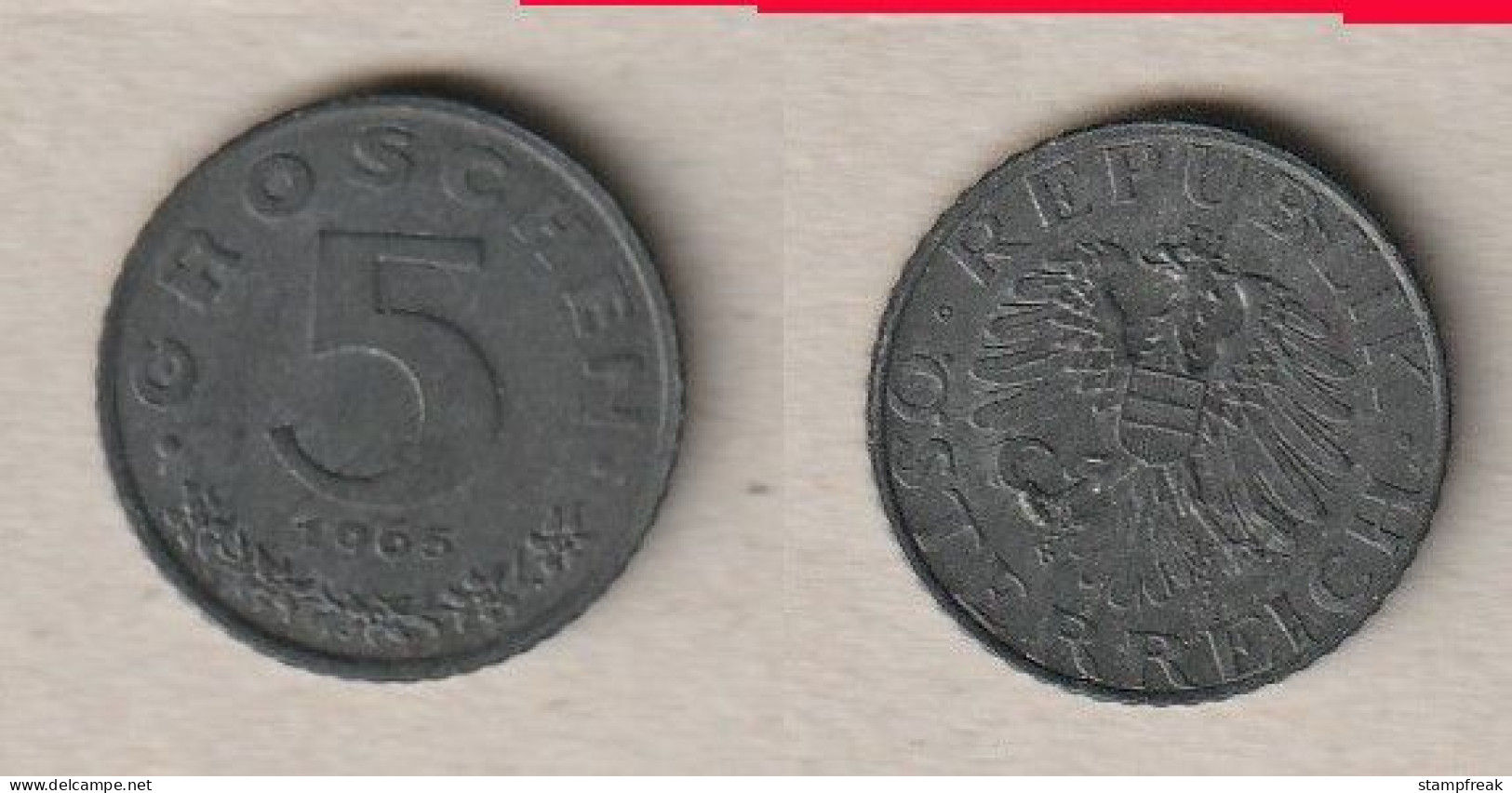 02256) Österreich, 5 Groschen 1965 - Autriche