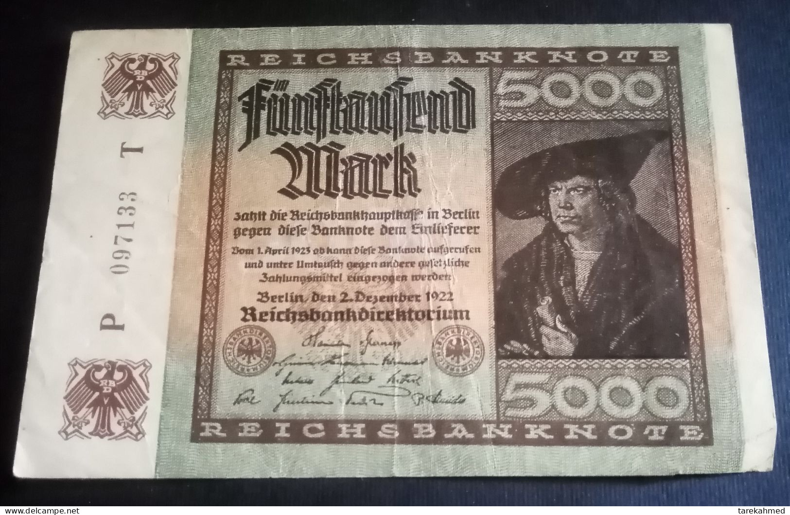 ALLEMAGNE, 5000 MARK, 1922, VF, P 81 - 5000 Mark