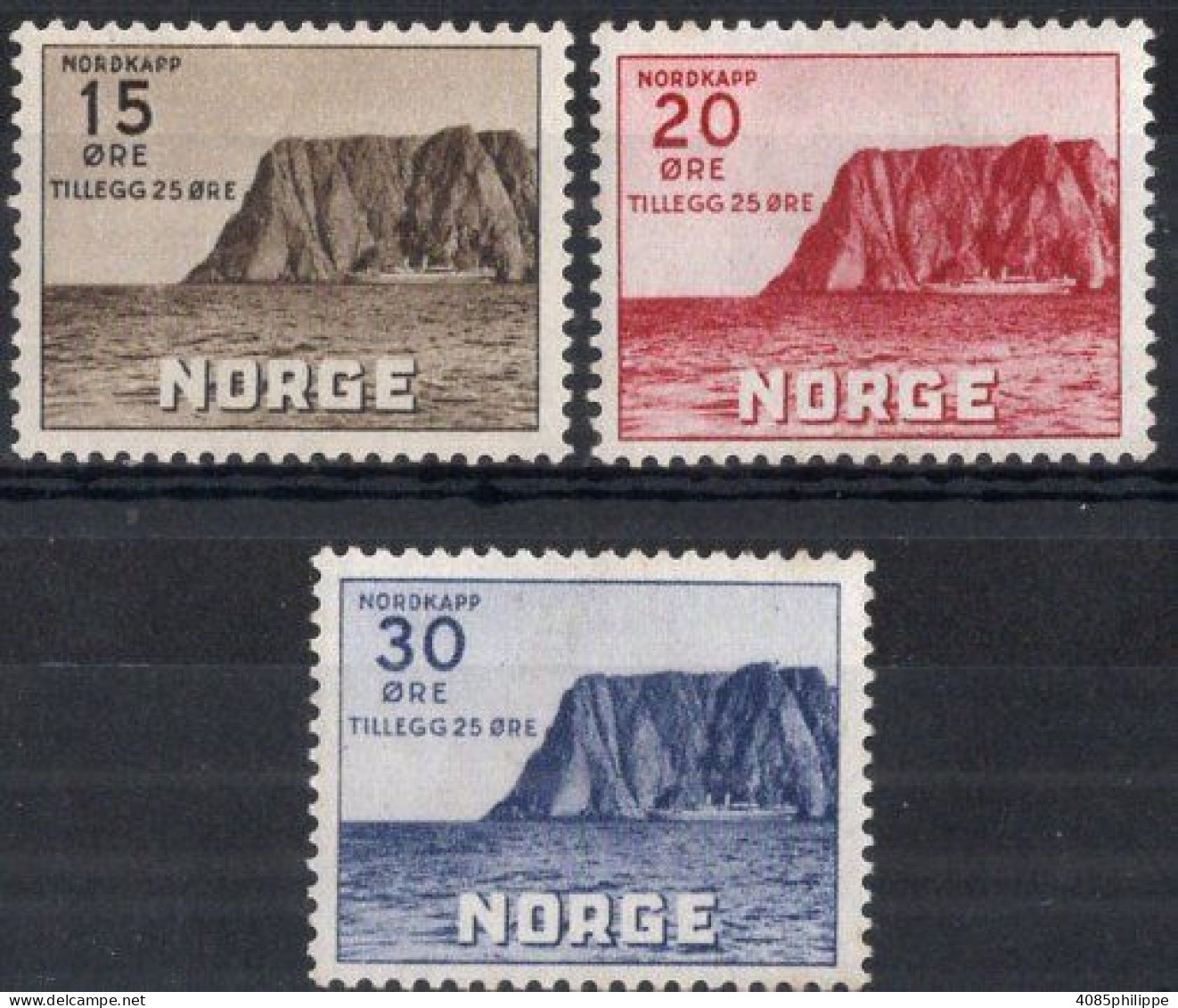 NORVEGE Timbres-poste N°246* à 248* Neufs Charnières TB Cote : 4,75 € - Unused Stamps