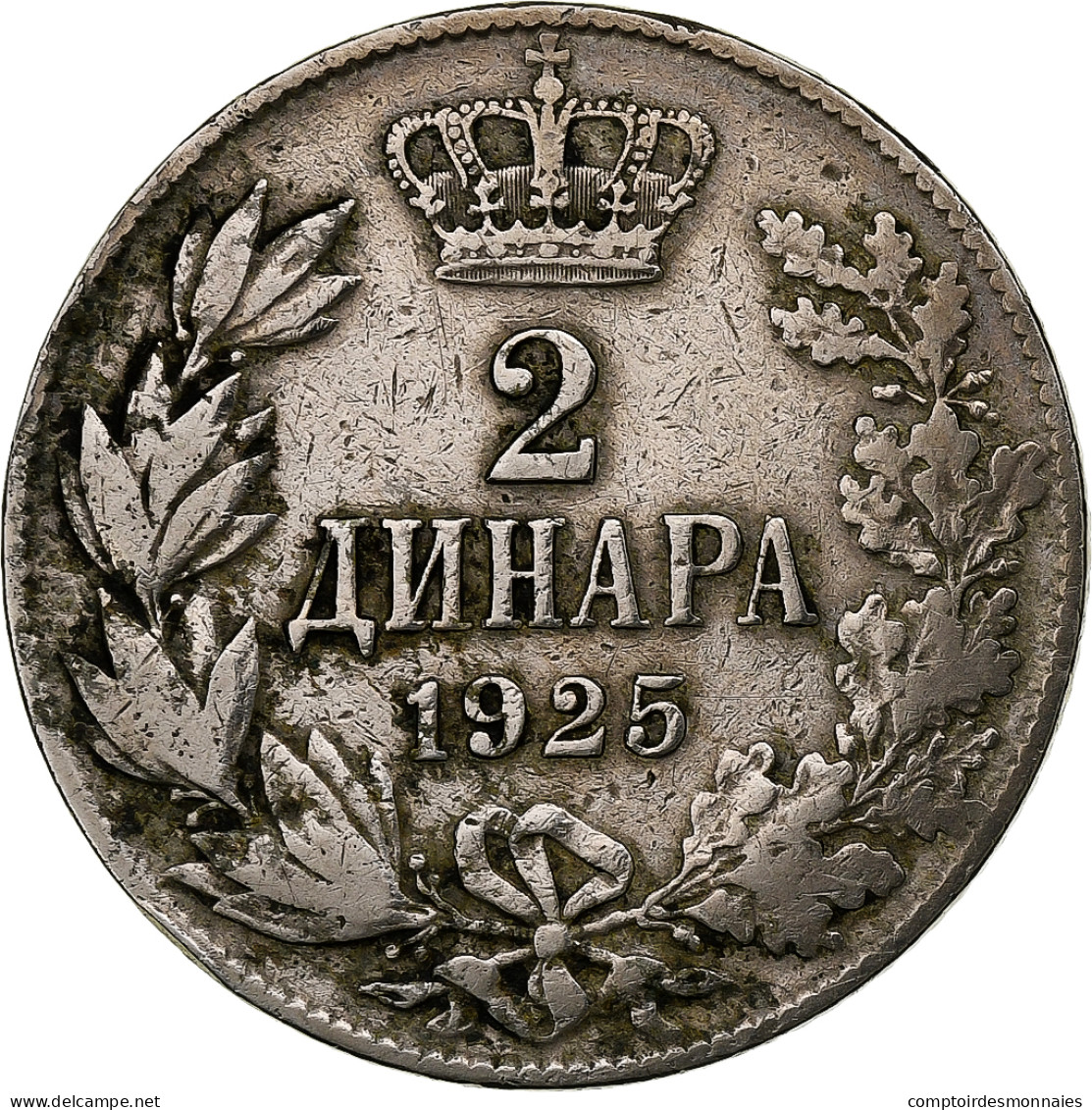 Yougoslavie, Alexander I, 2 Dinara, 1925, Nickel-Bronze, TTB, KM:6 - Yougoslavie