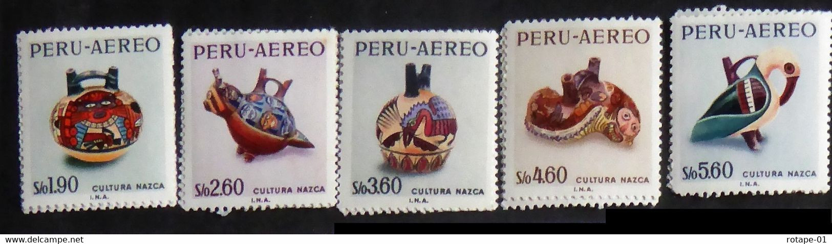 Peru/Pérou  1968  YT N°PE A219-23 Huacos Nazca (5 Val) - N** Cote 6€ - Pérou