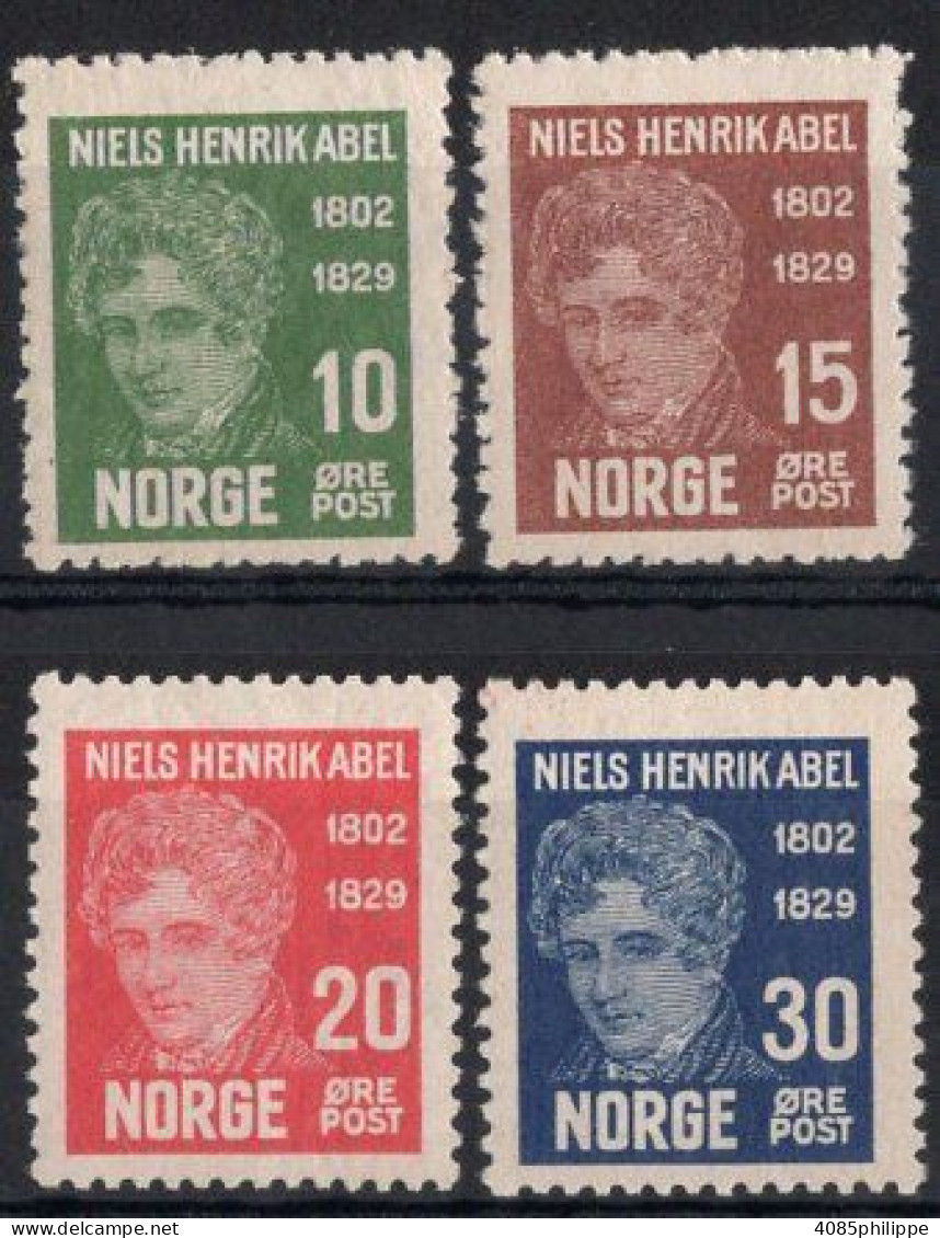 NORVEGE Timbres-poste N°141** à 144** Neufs Sans Charnières TB Cote : 33€00 - Neufs