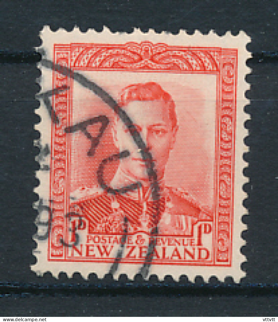 Timbre : NEW ZEALAND, NOUVELLE ZELANDE (1941), King Georges VI, Postage & Revenue, 1 D, Oblitéré  - Usati