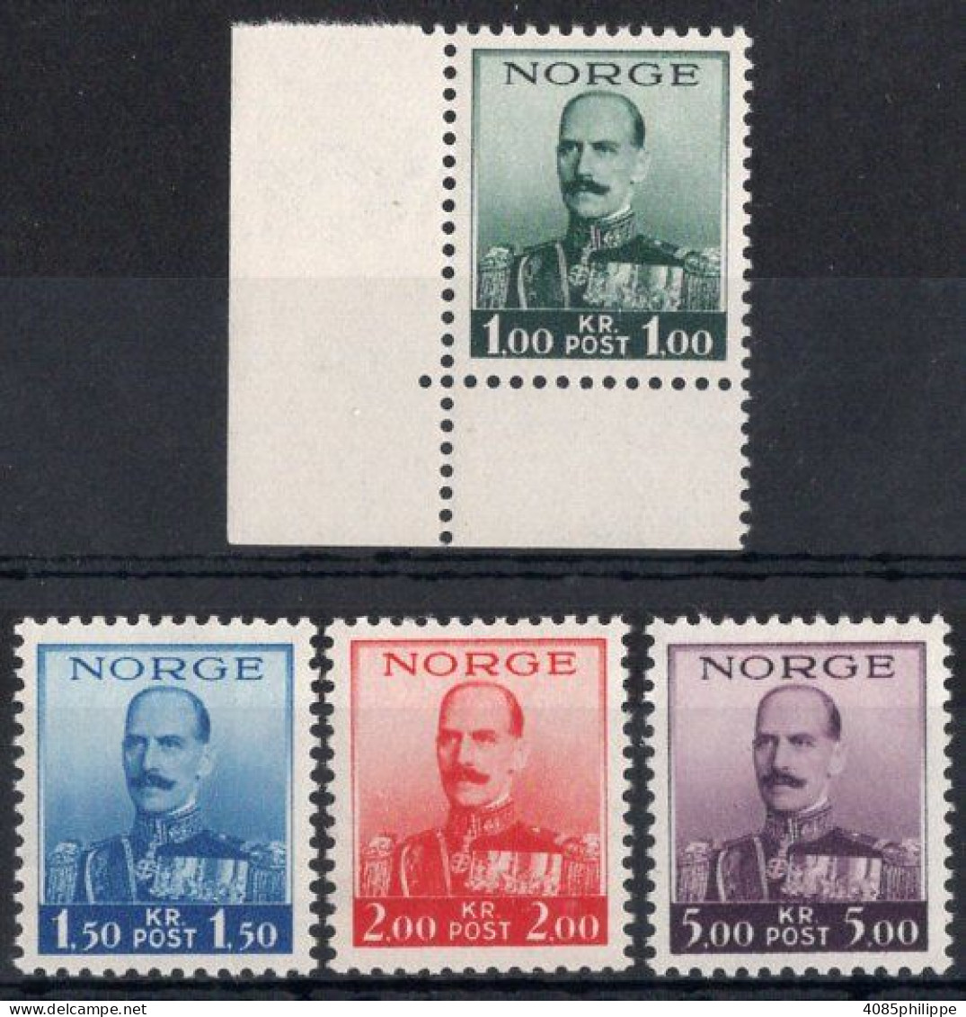 NORVEGE Timbres-poste N°183* à 186* Neufs Charnières TB Cote : 10.00 € - Unused Stamps