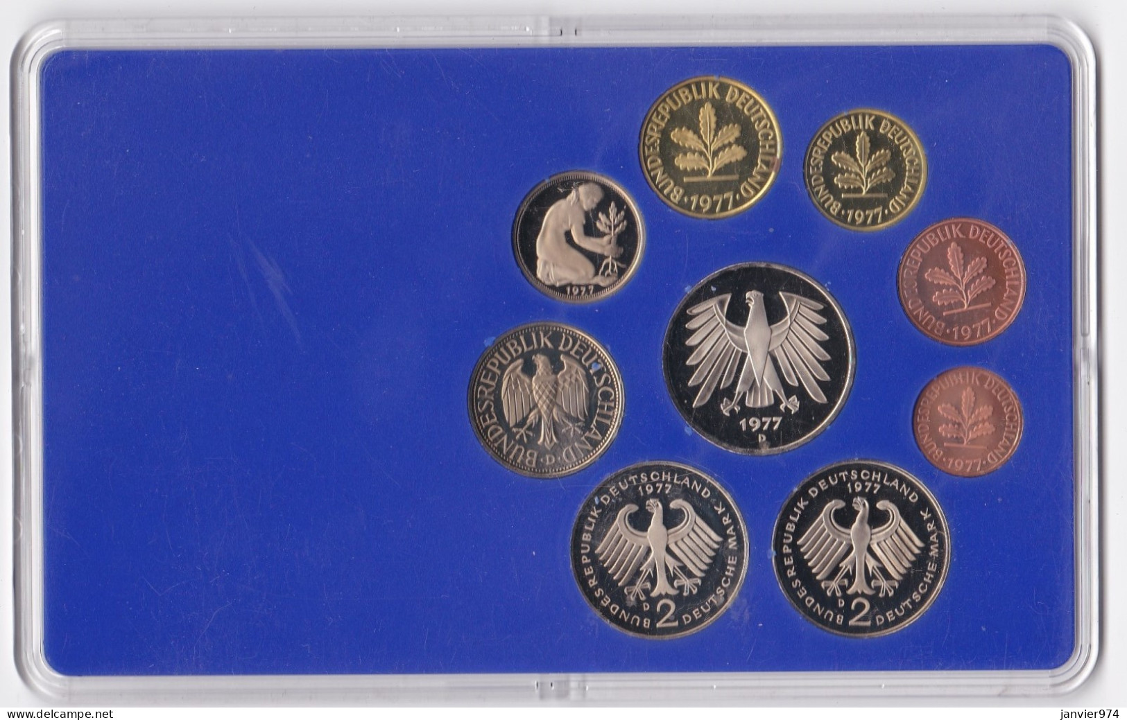 Allemagne Coffret Officiel BE PP Proof 1 Pfennig à 5 Mark 1977 Atelier D Munich , Neuve - Sets De Acuñados &  Sets De Pruebas