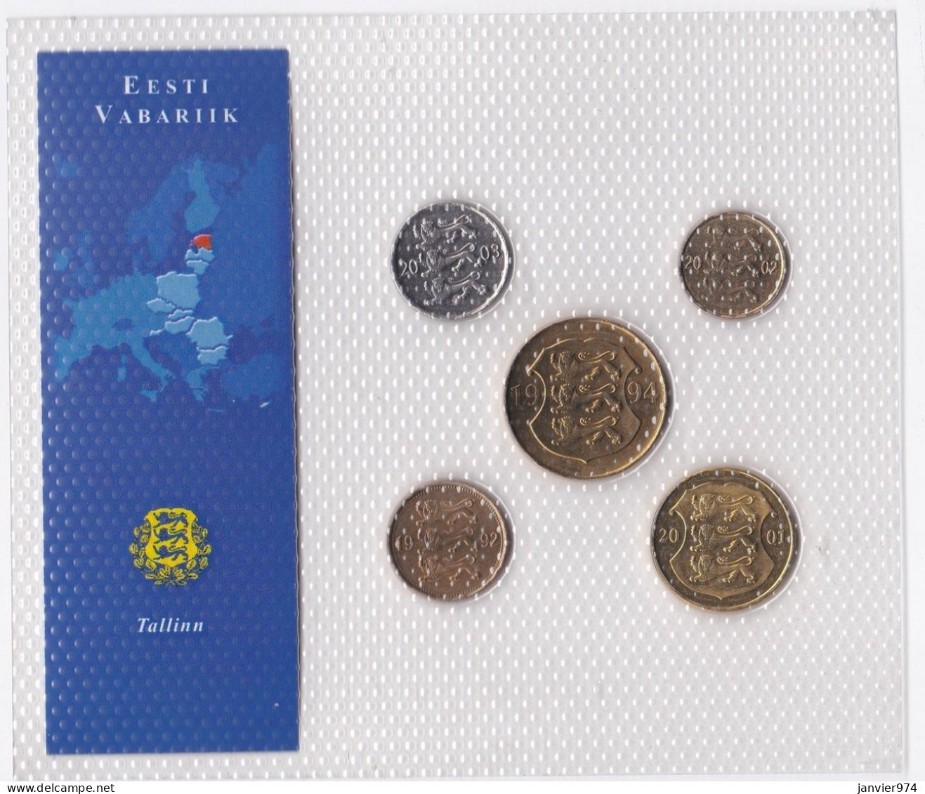 Serie De 5 Pièces Estonie 1992 à 2003 , Neuve Sous Blister - Estonia