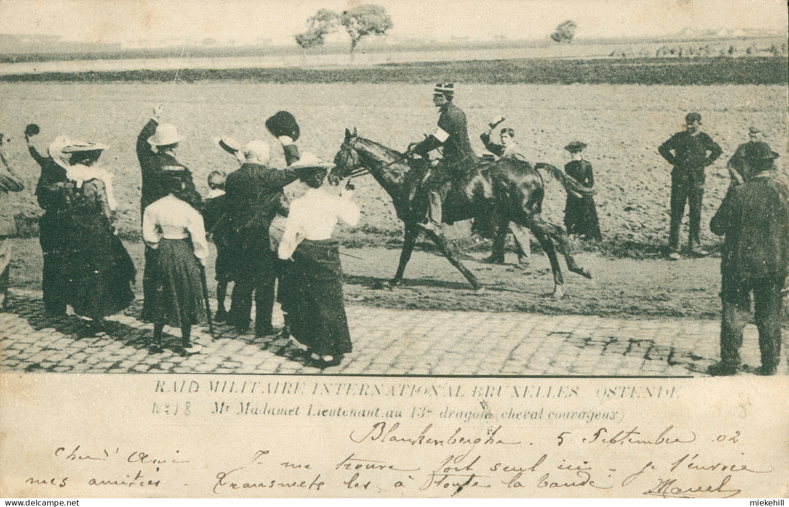 BRUXELLES-OSTENDE-RAID MILITAIRE-LIEUTENANT MADAMET-CHEVAL-EQUITATION-HIPPISME-PAARD-HORSE - Fêtes, événements