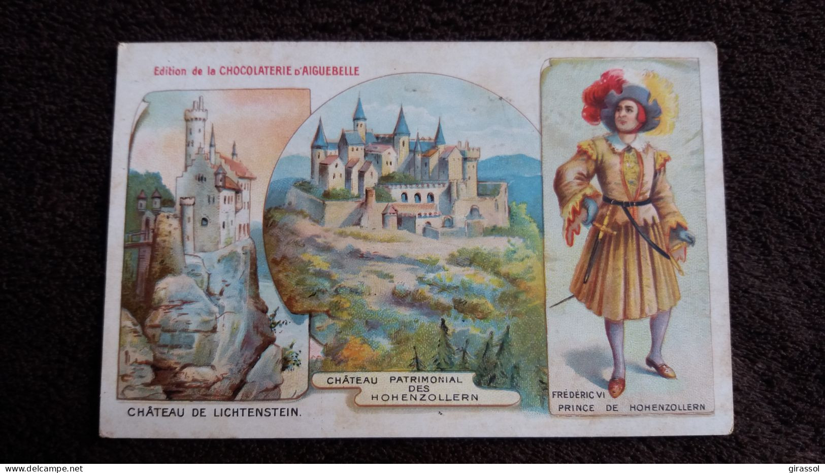 CPA FANTAISIE CHATEAU DU LICHTENSTEIN CHATEAU DES HOHENZOLLERN FREDERIC VI CHOCOLATERIE D AIGUEBELLE - Liechtenstein