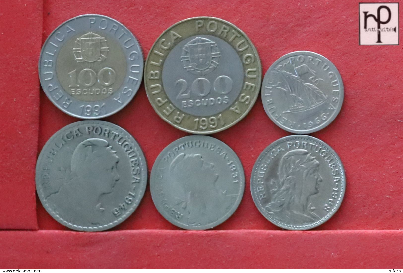 PORTUGAL  - LOT - 6 COINS - 2 SCANS  - (Nº58280) - Kiloware - Münzen