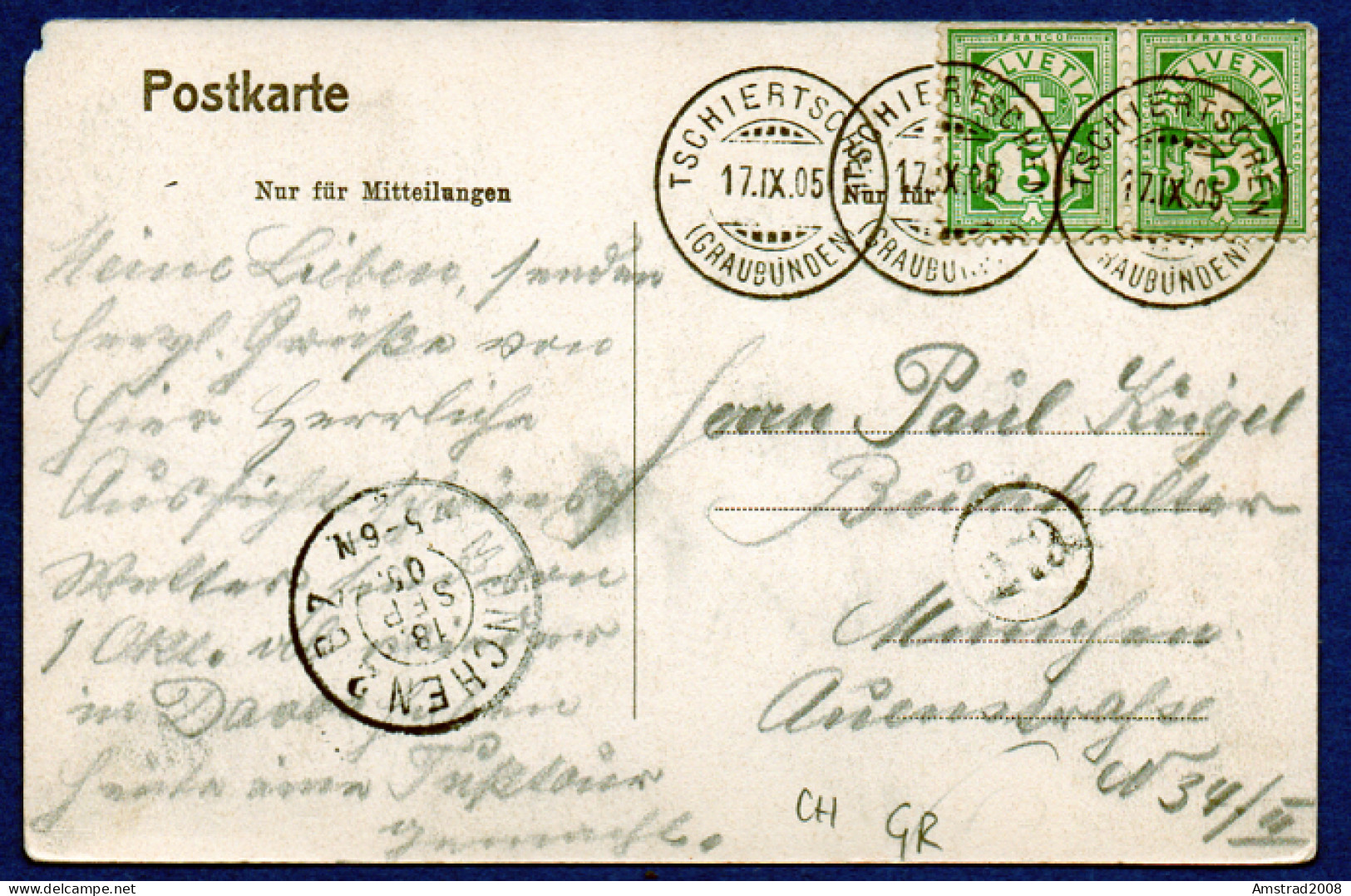 1905 -  ISCHIERTSCHEN - NUR FUR MITTEILUNGEN - Tschiertschen